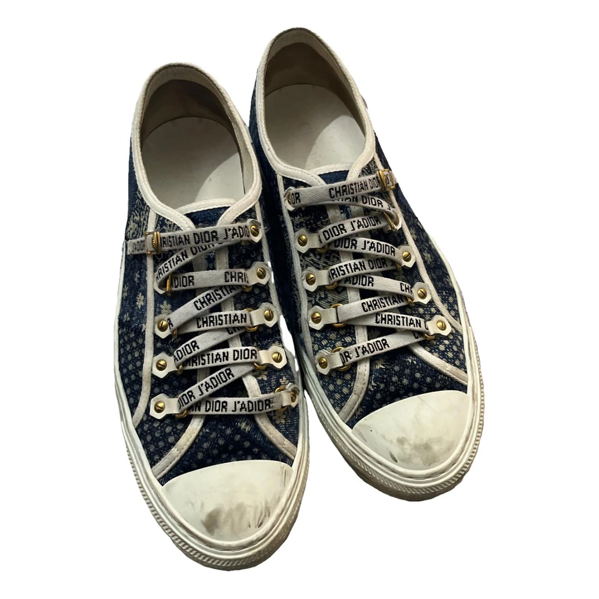 Pre-owned Dior Cloth Trainers In Blue