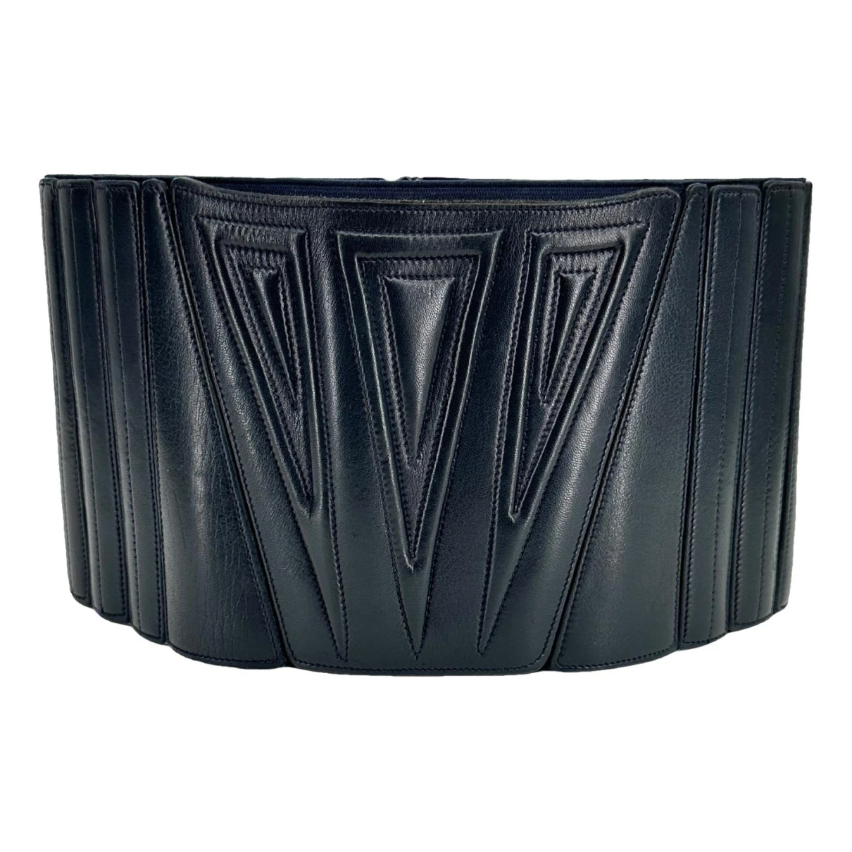 Pre-owned Claude Montana Leather Belt In Black