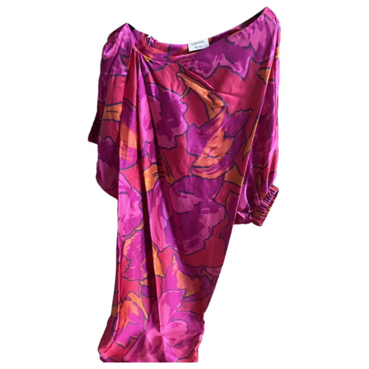 Pre-owned Lanvin Silk Mid-length Dress In Multicolour