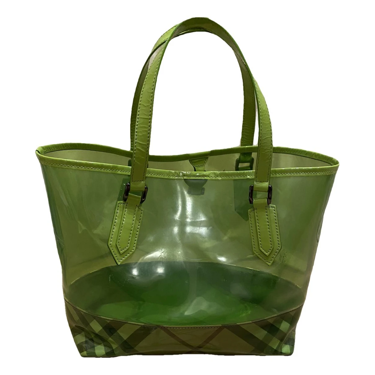 Pre-owned Burberry Tote In Green
