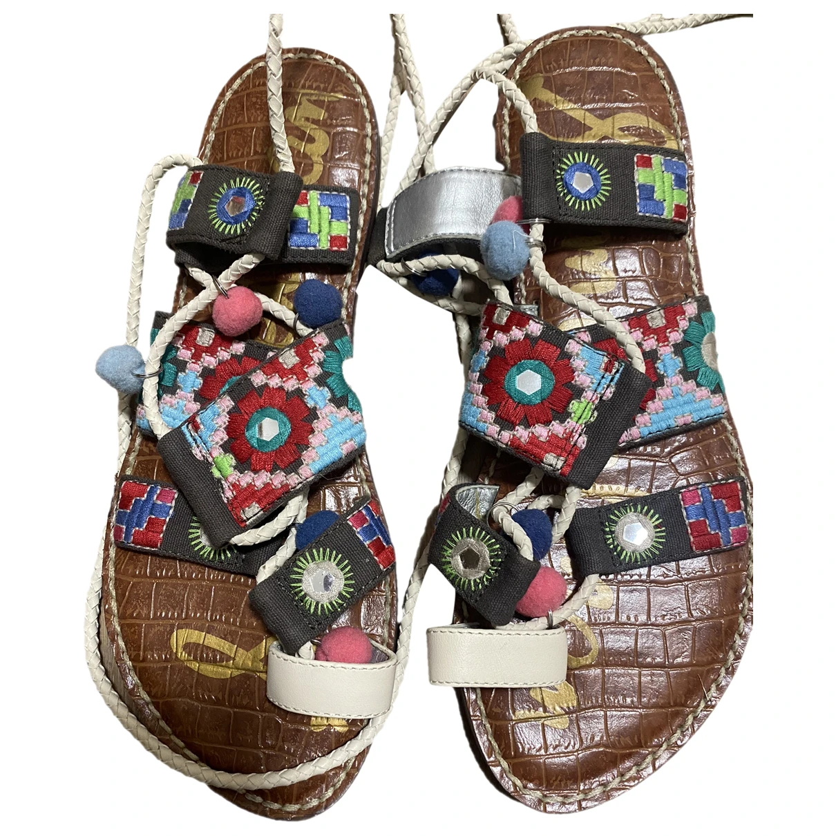 Pre-owned Sam Edelman Leather Sandals In Multicolour