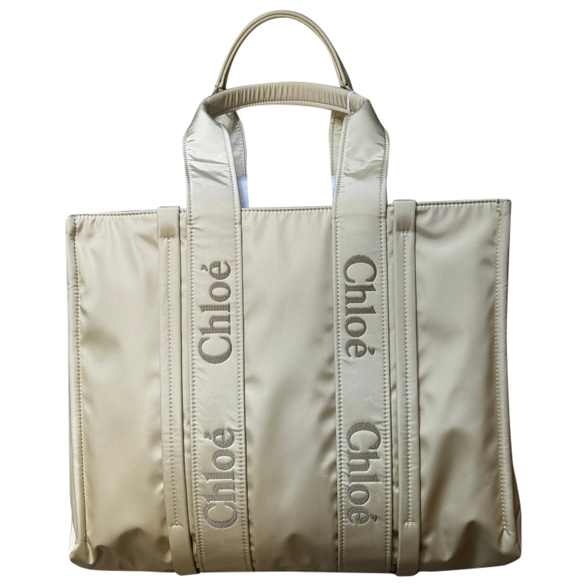 Pre-owned Chloé Woody Tote In White