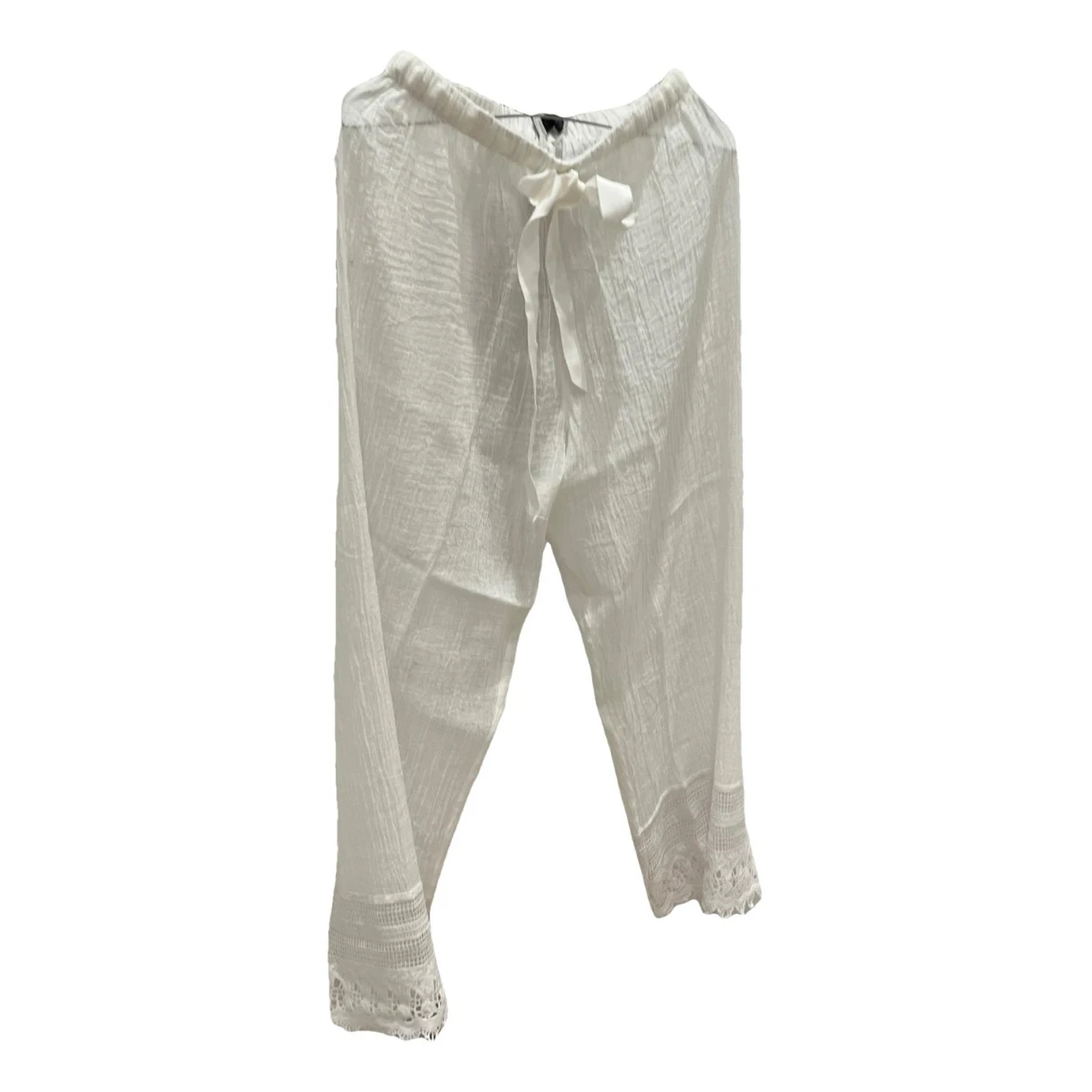 Pre-owned Miguelina Large Pants In White