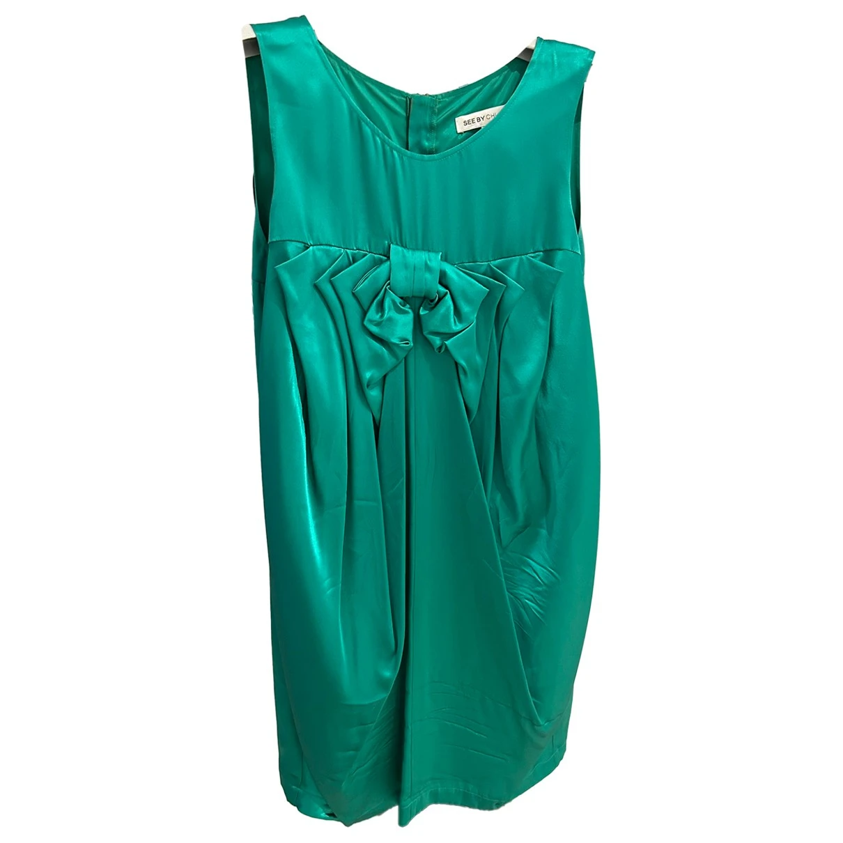 Pre-owned See By Chloé Silk Mid-length Dress In Green