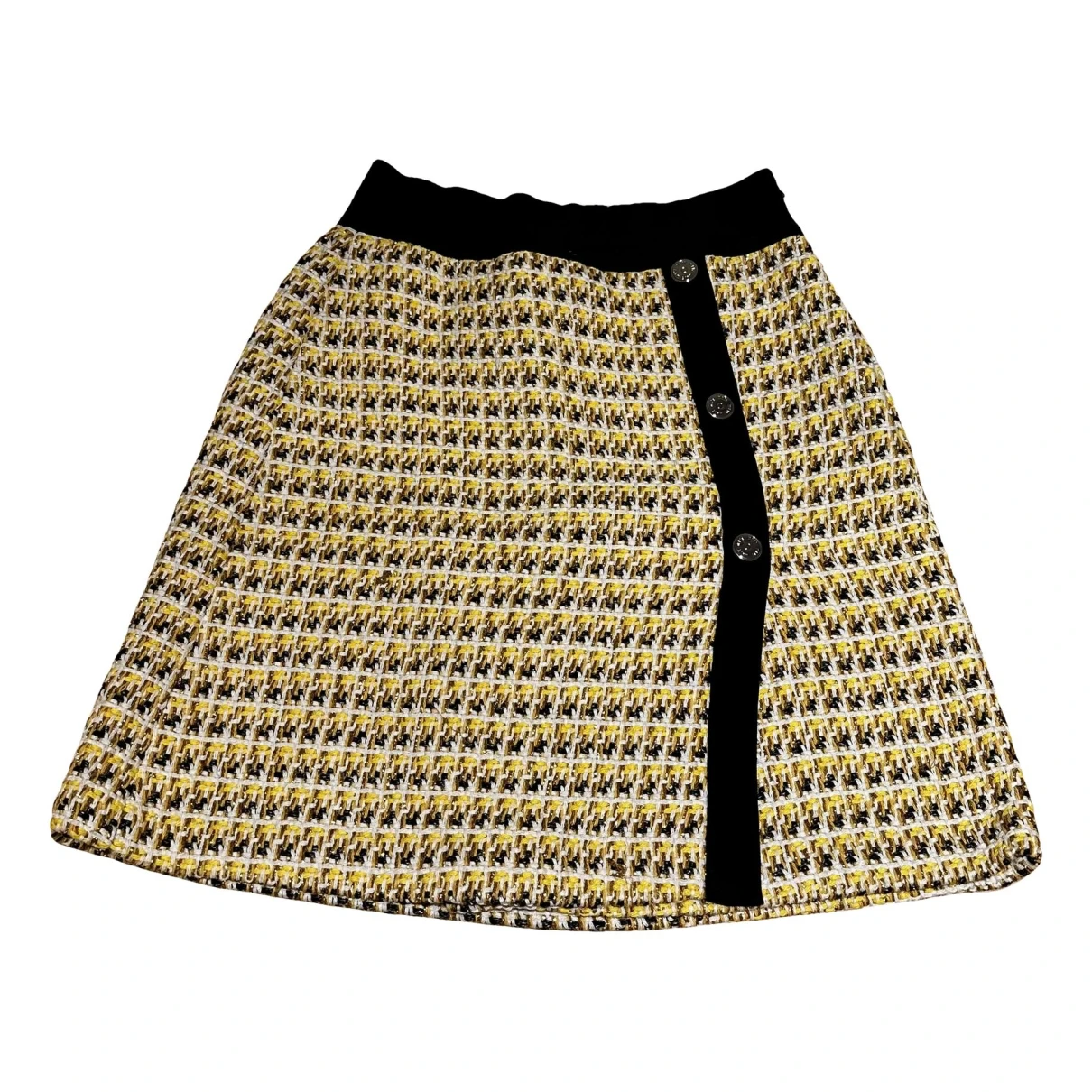 Pre-owned Maje Spring Summer 2019 Mini Skirt In Yellow