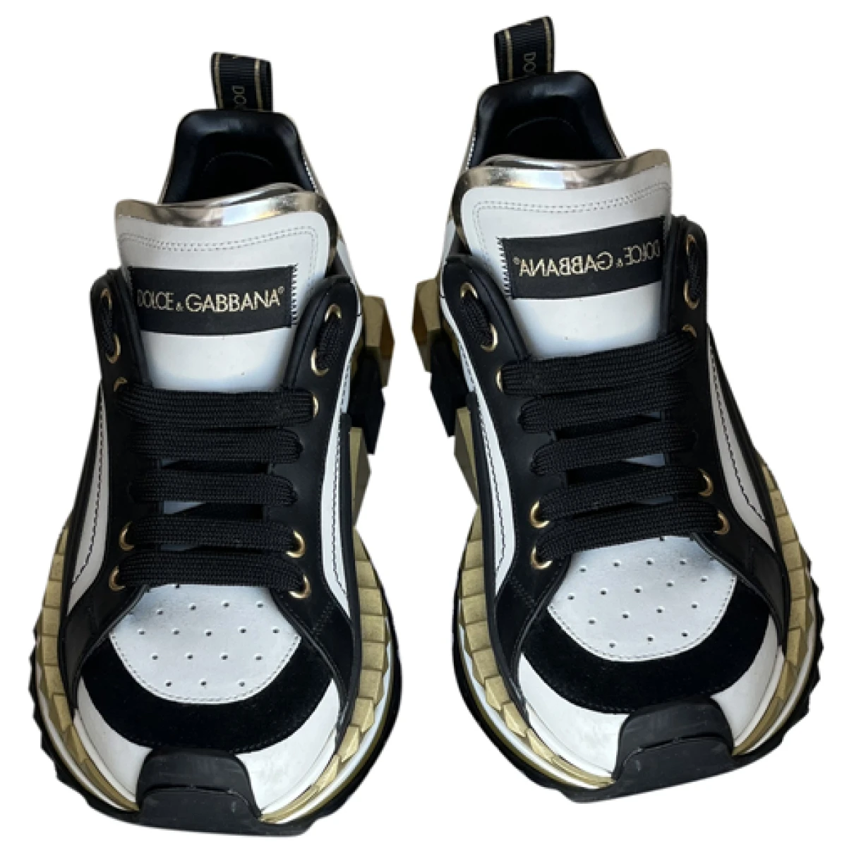 Pre-owned Dolce & Gabbana Super King Leather High Trainers In Multicolour