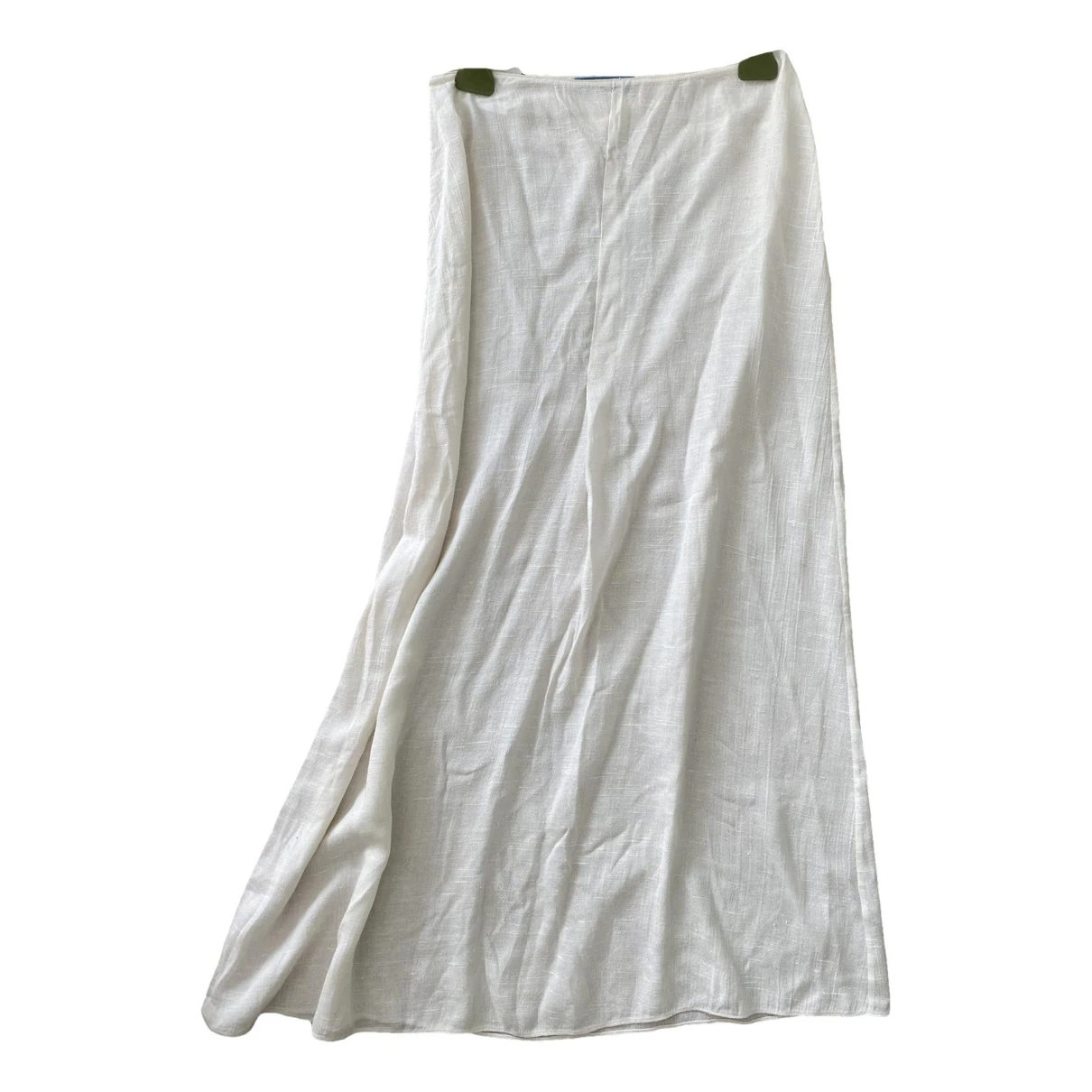 Pre-owned Prada Silk Mid-length Skirt In Ecru