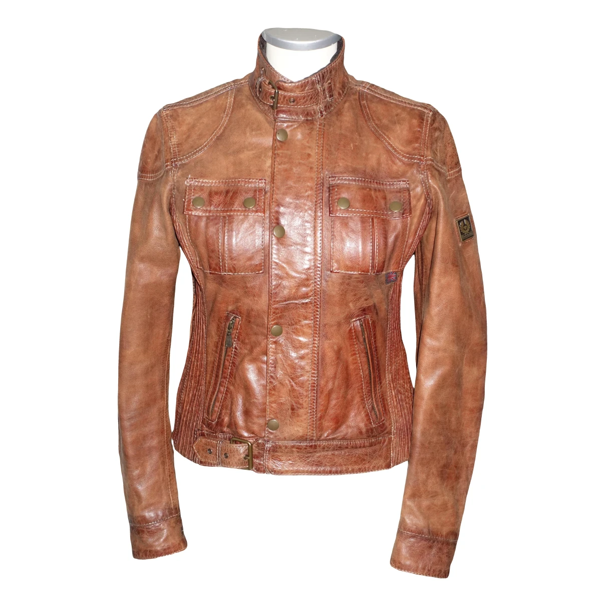 Pre-owned Belstaff Leather Biker Jacket In Brown