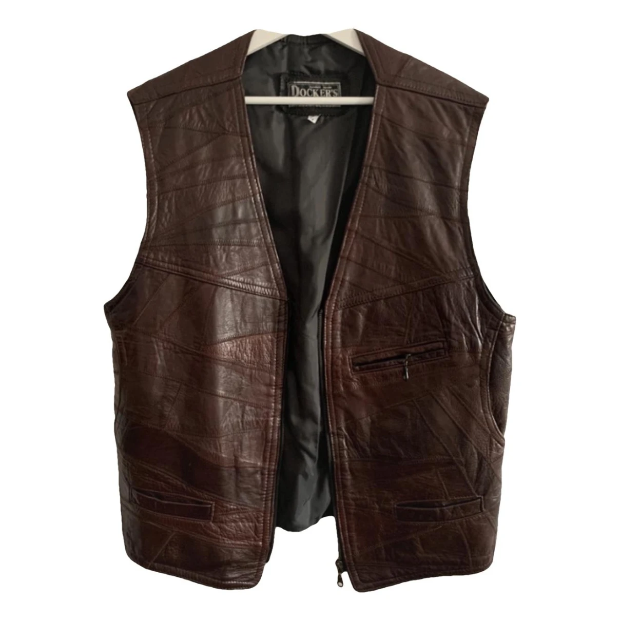 Pre-owned Dockers Leather Vest In Brown