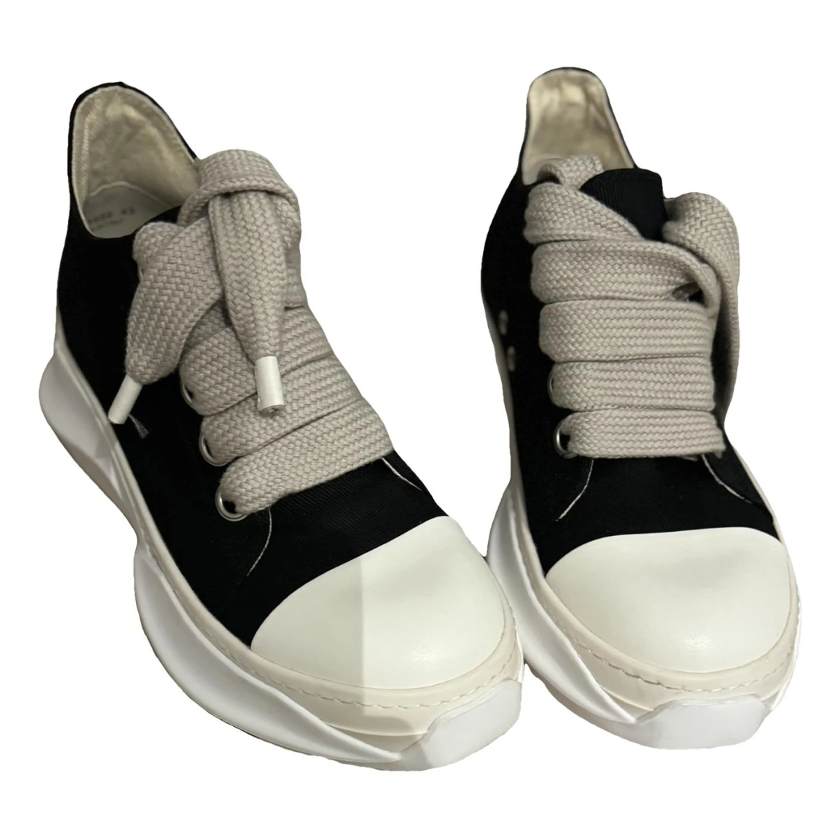 Pre-owned Rick Owens Cloth Low Trainers In Black