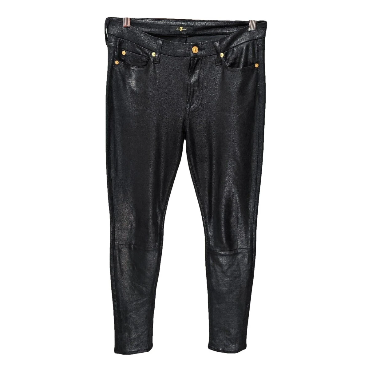 Pre-owned 7 For All Mankind Trousers In Black