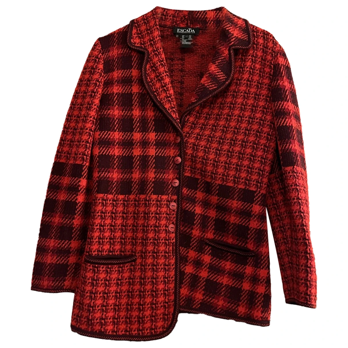 Pre-owned Escada Wool Coat In Red