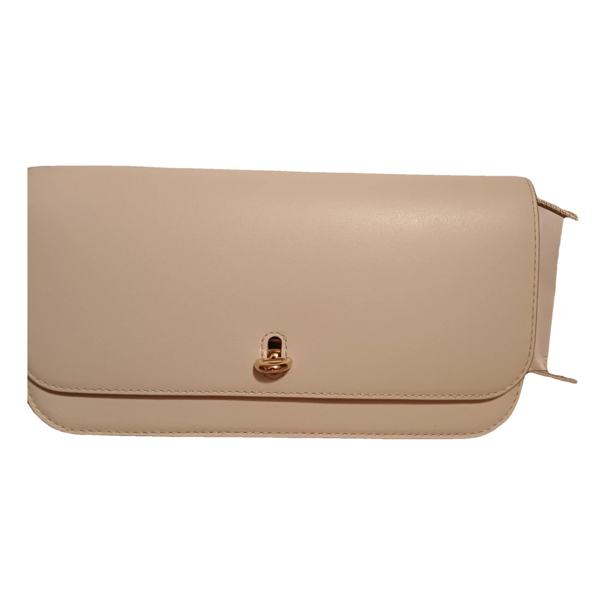 Pre-owned Furla Leather Clutch Bag In White