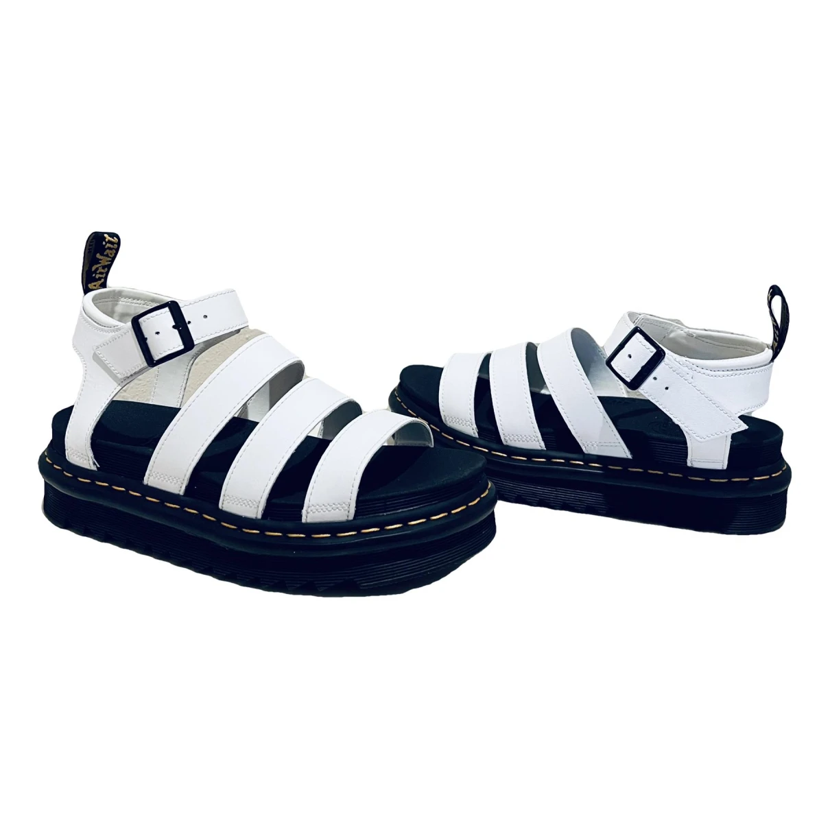 Pre-owned Dr. Martens' Leather Sandal In White