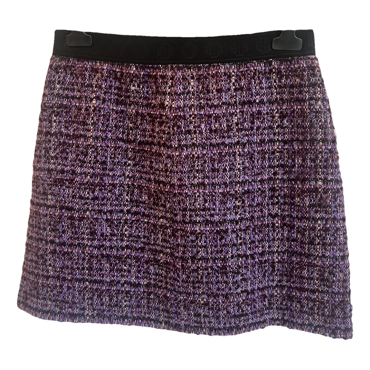 Pre-owned Maje Tweed Mini Skirt In Purple