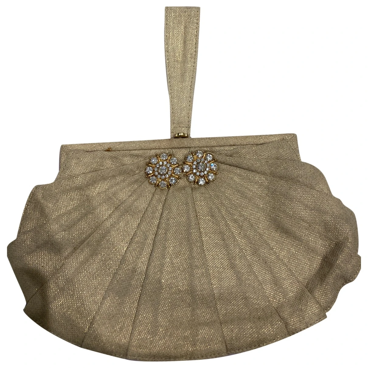 Pre-owned Lulu Guinness Cloth Clutch Bag In Gold
