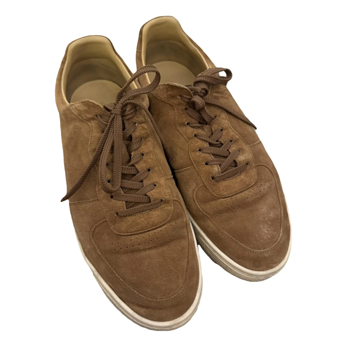 Pre-owned Brunello Cucinelli Leather Low Trainers In Camel