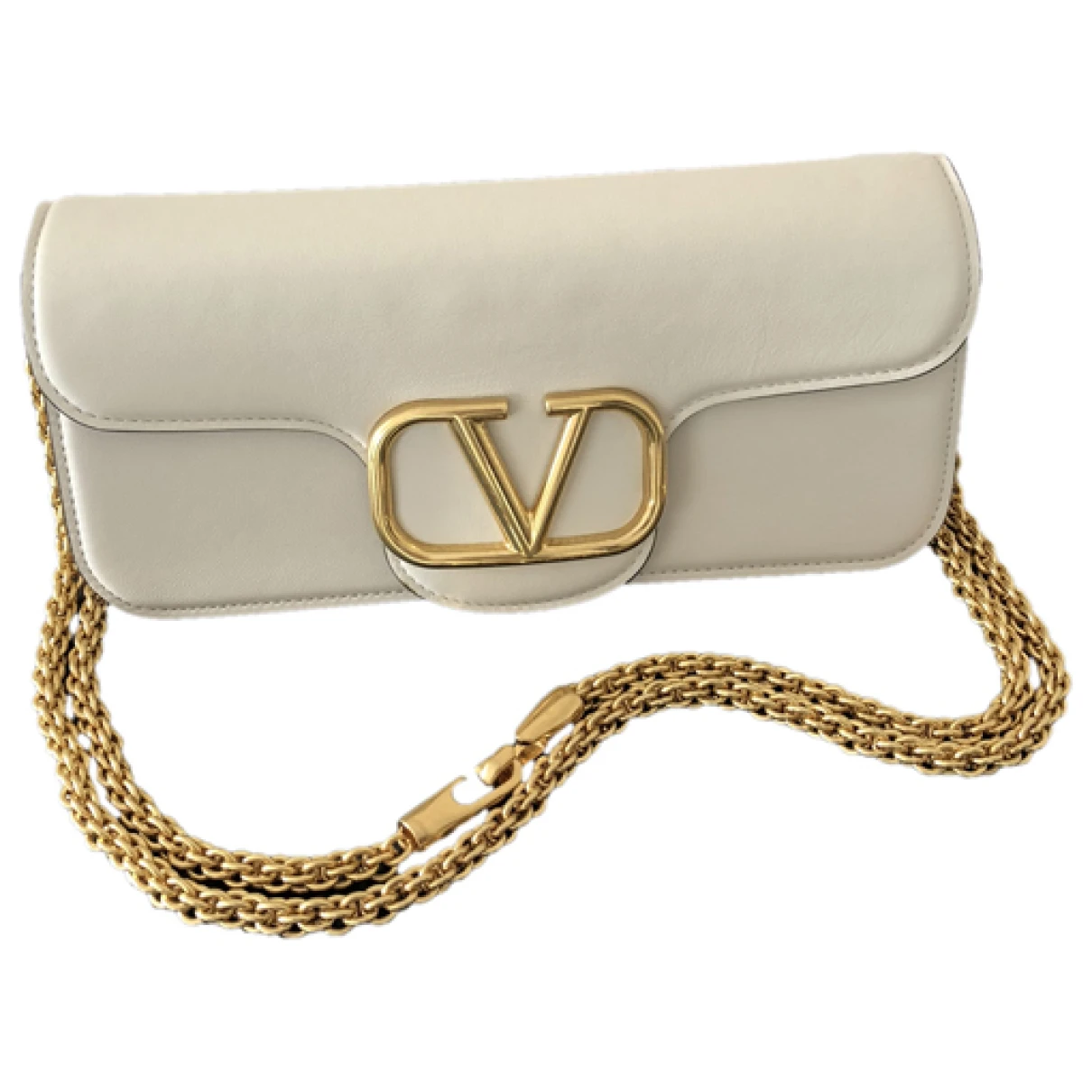 Pre-owned Valentino Garavani Loco Leather Handbag In White