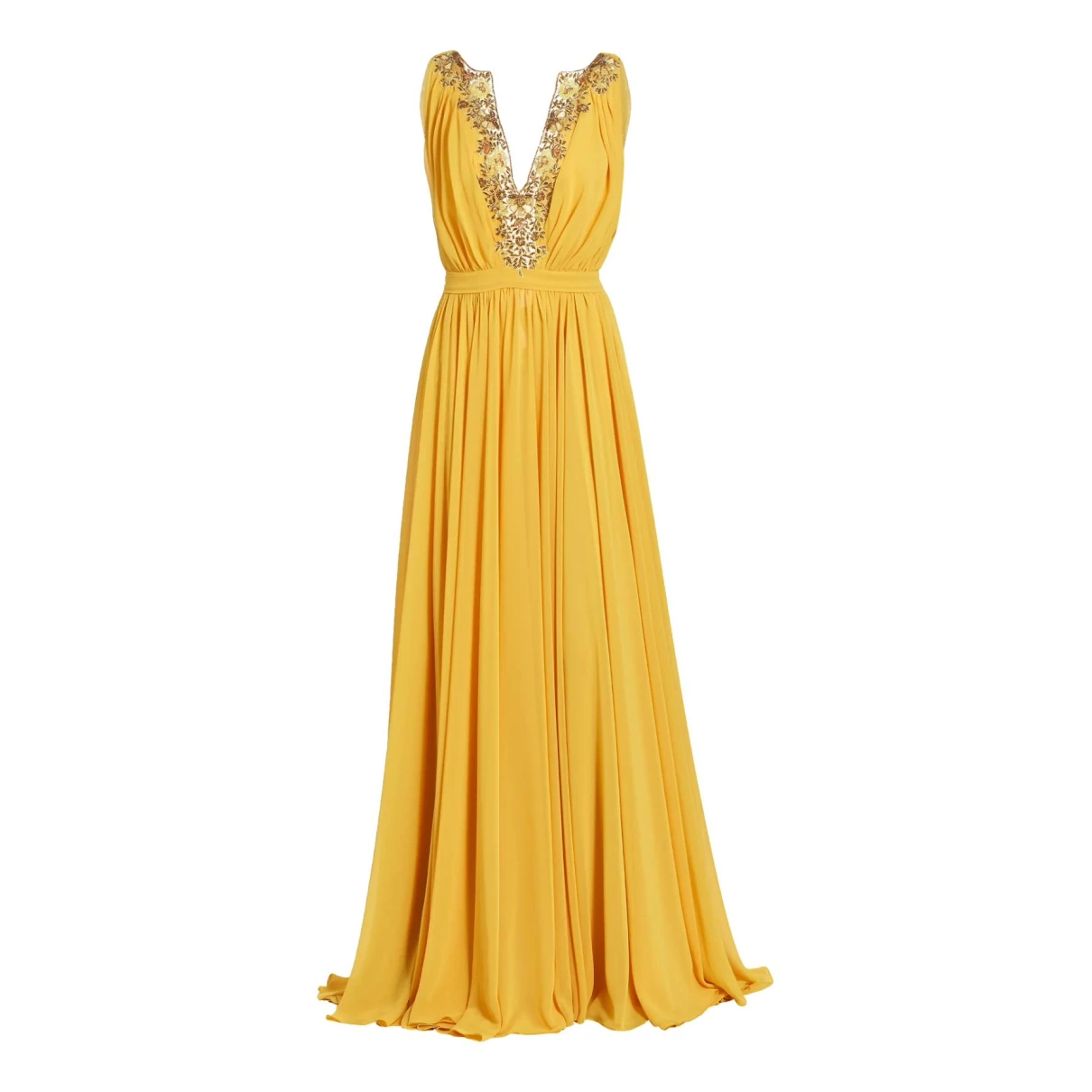 Pre-owned Reem Acra Maxi Dress In Yellow