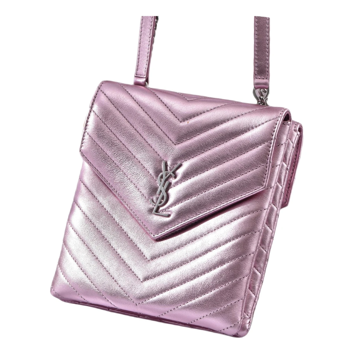 Pre-owned Saint Laurent Leather Crossbody Bag In Pink