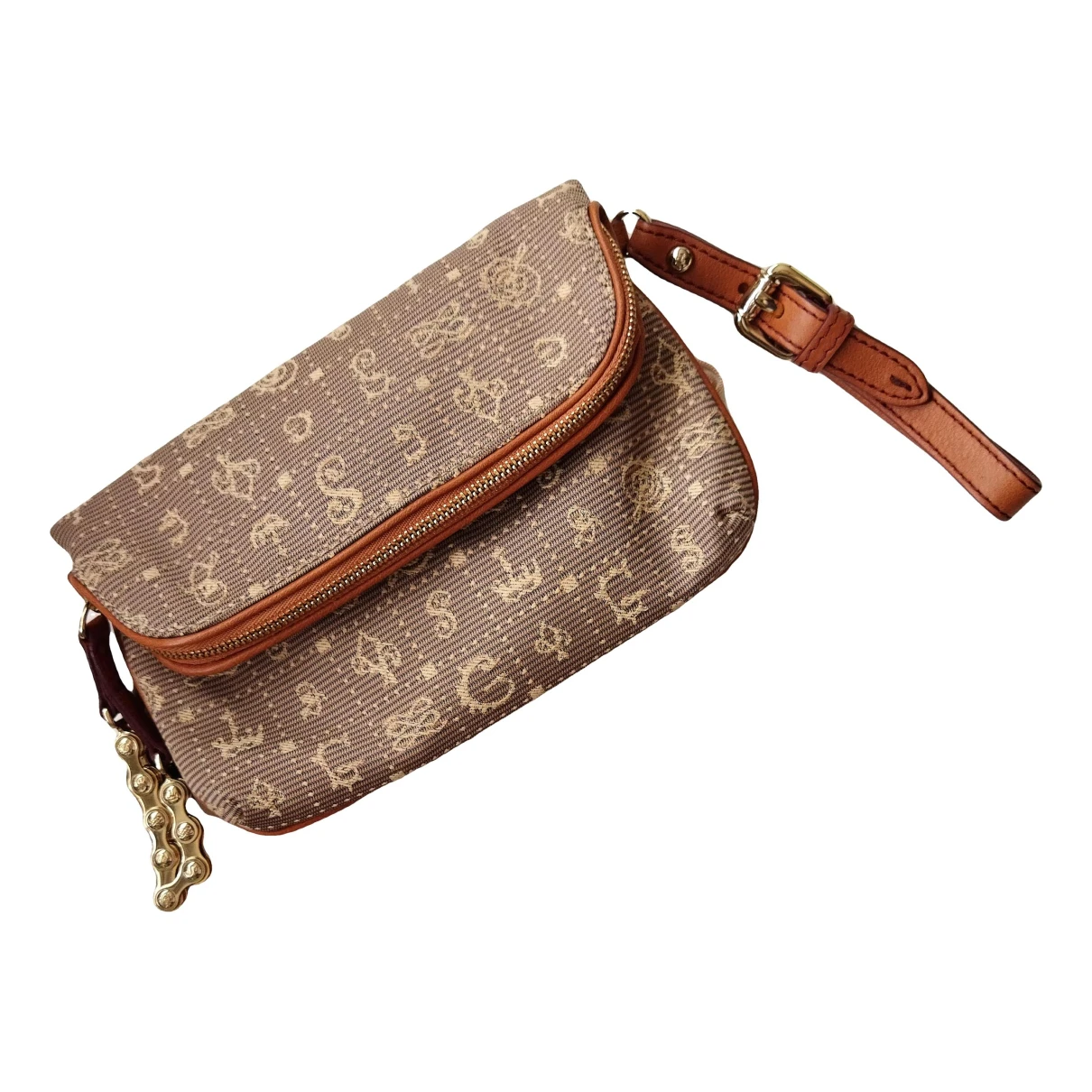 Pre-owned Lancel Daligramme Vegan Leather Handbag In Brown