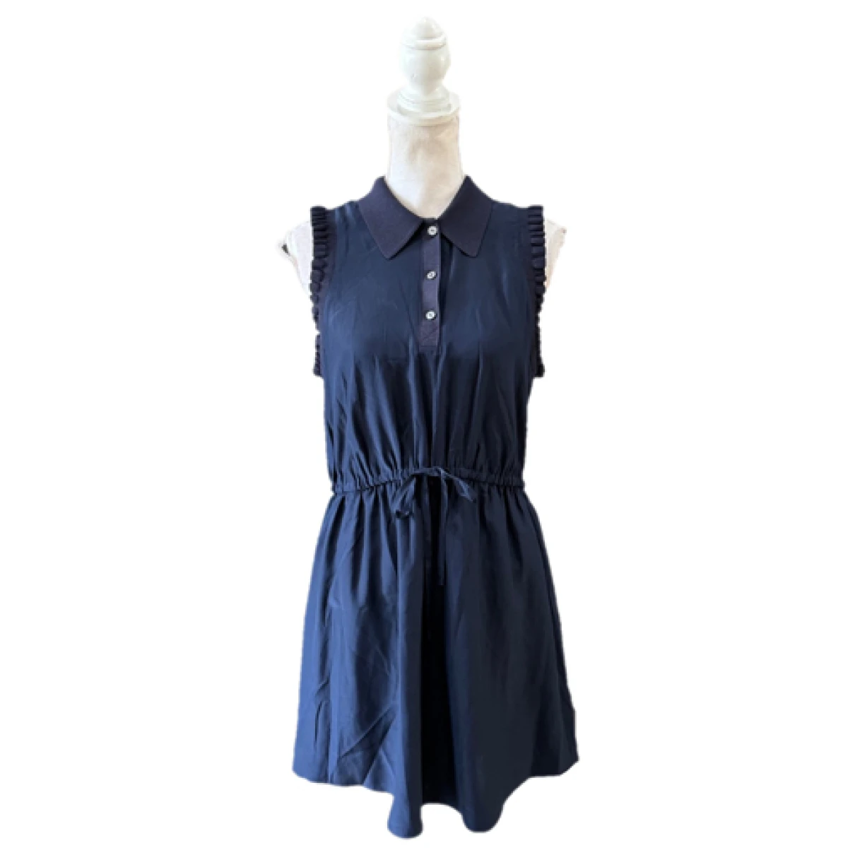 Pre-owned Cinq À Sept Silk Mini Dress In Blue