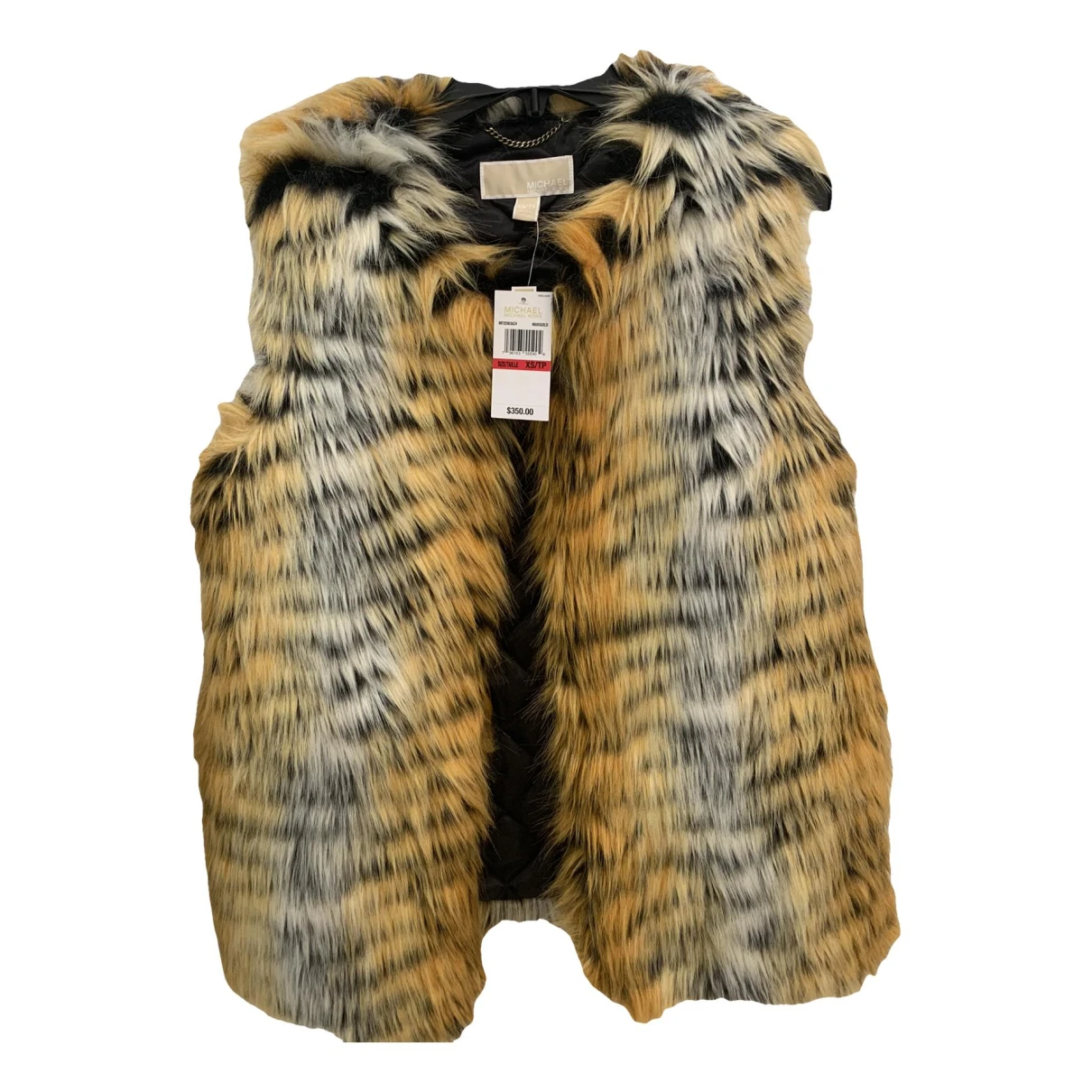Pre-owned Michael Kors Faux Fur Short Vest In Multicolour