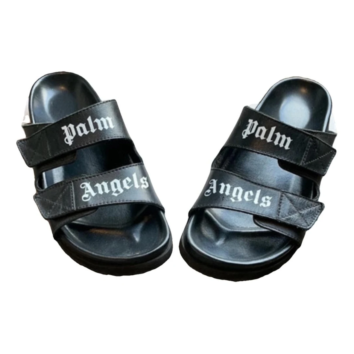 Pre-owned Palm Angels Leather Flats In Black