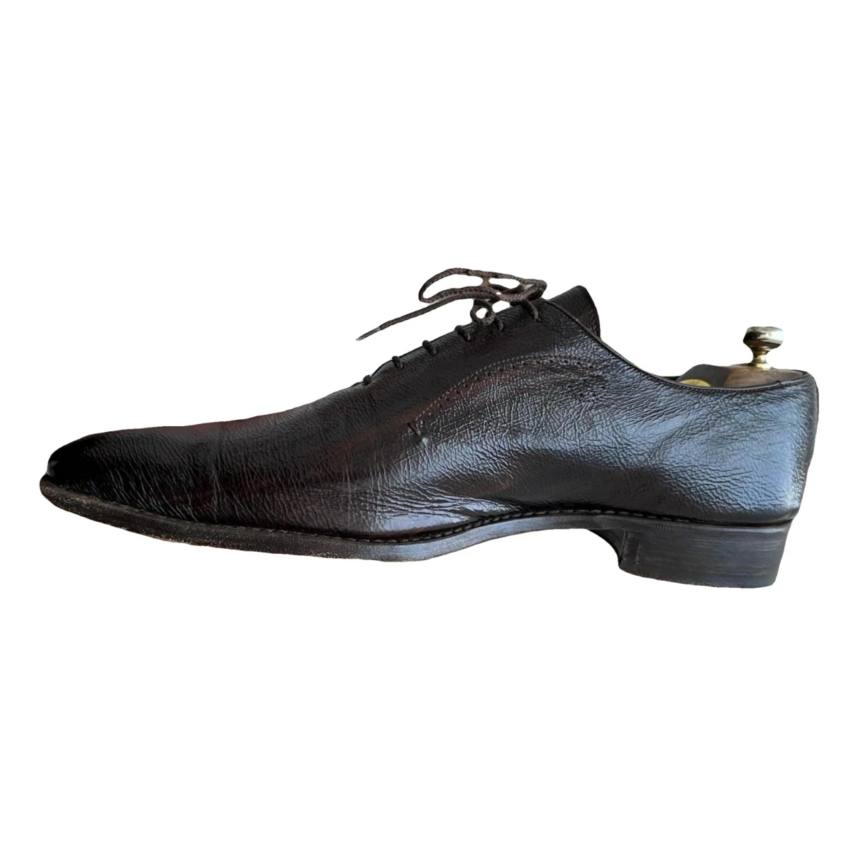 Pre-owned Harris Leather Flats In Brown