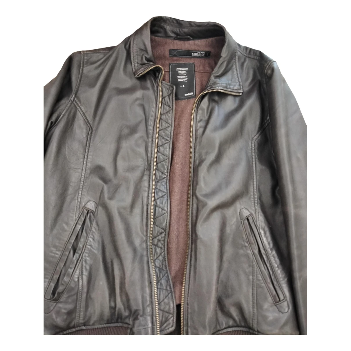 Pre-owned Bomboogie Leather Vest In Brown