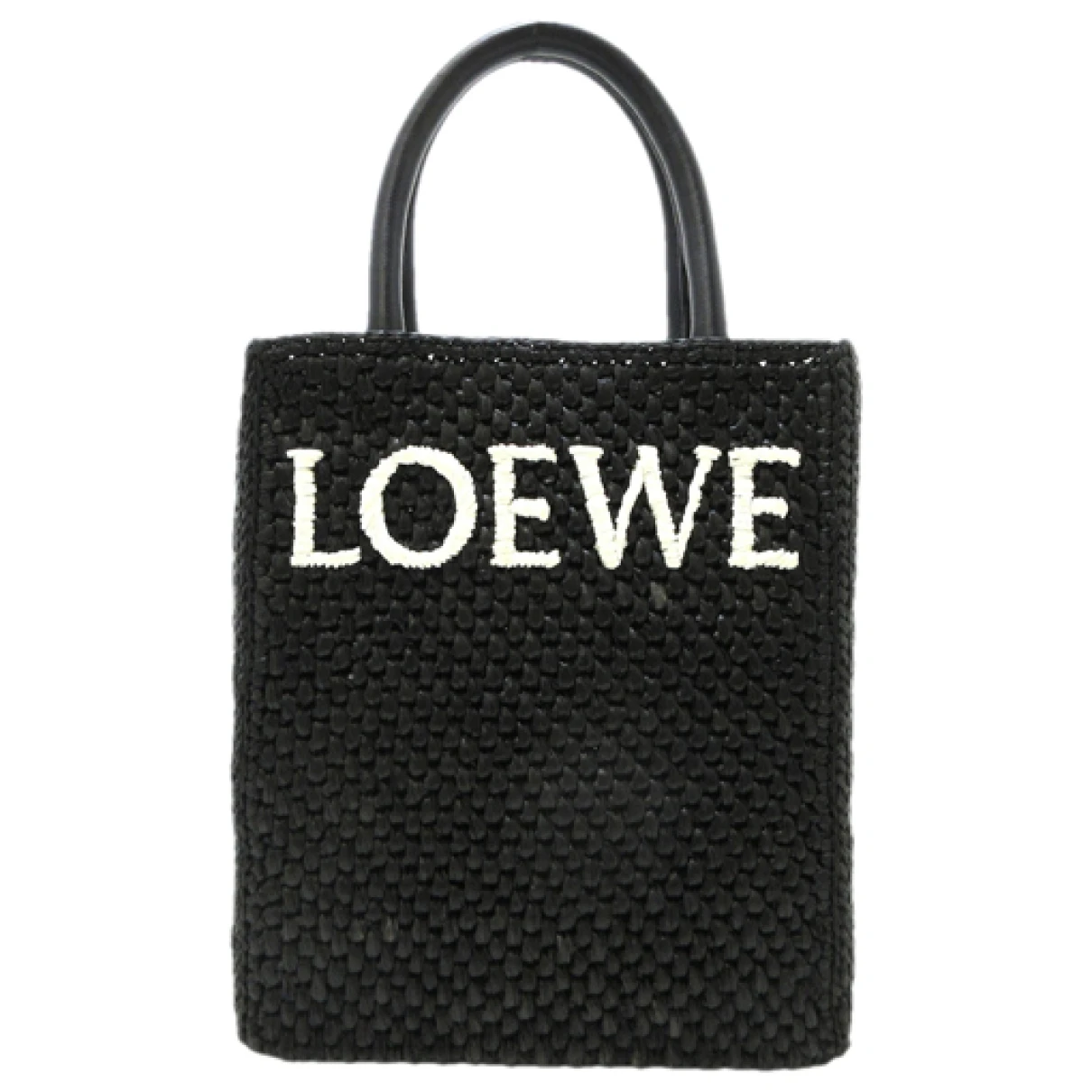 Pre-owned Loewe Leather Tote In Black