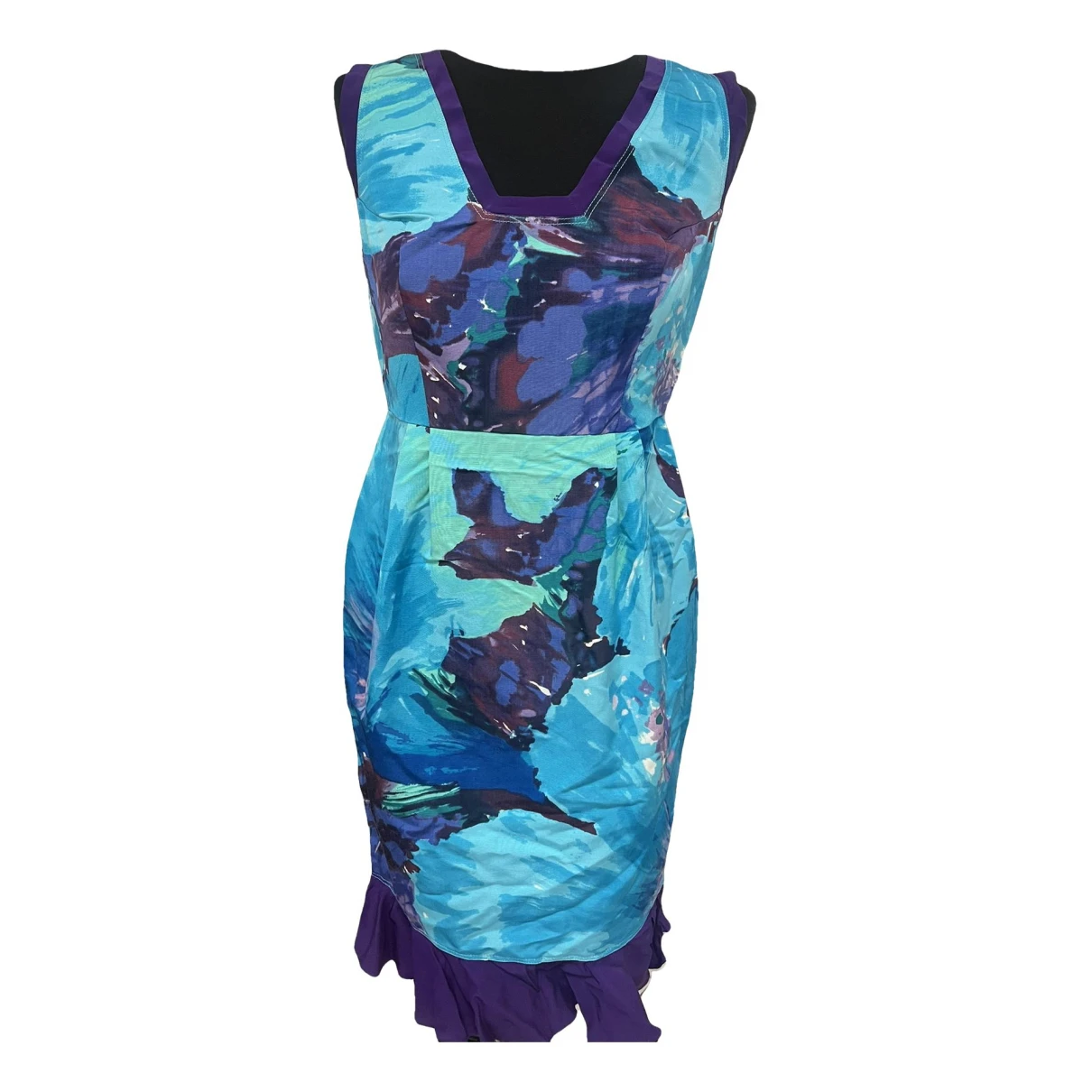 Pre-owned Blumarine Silk Mid-length Dress In Blue