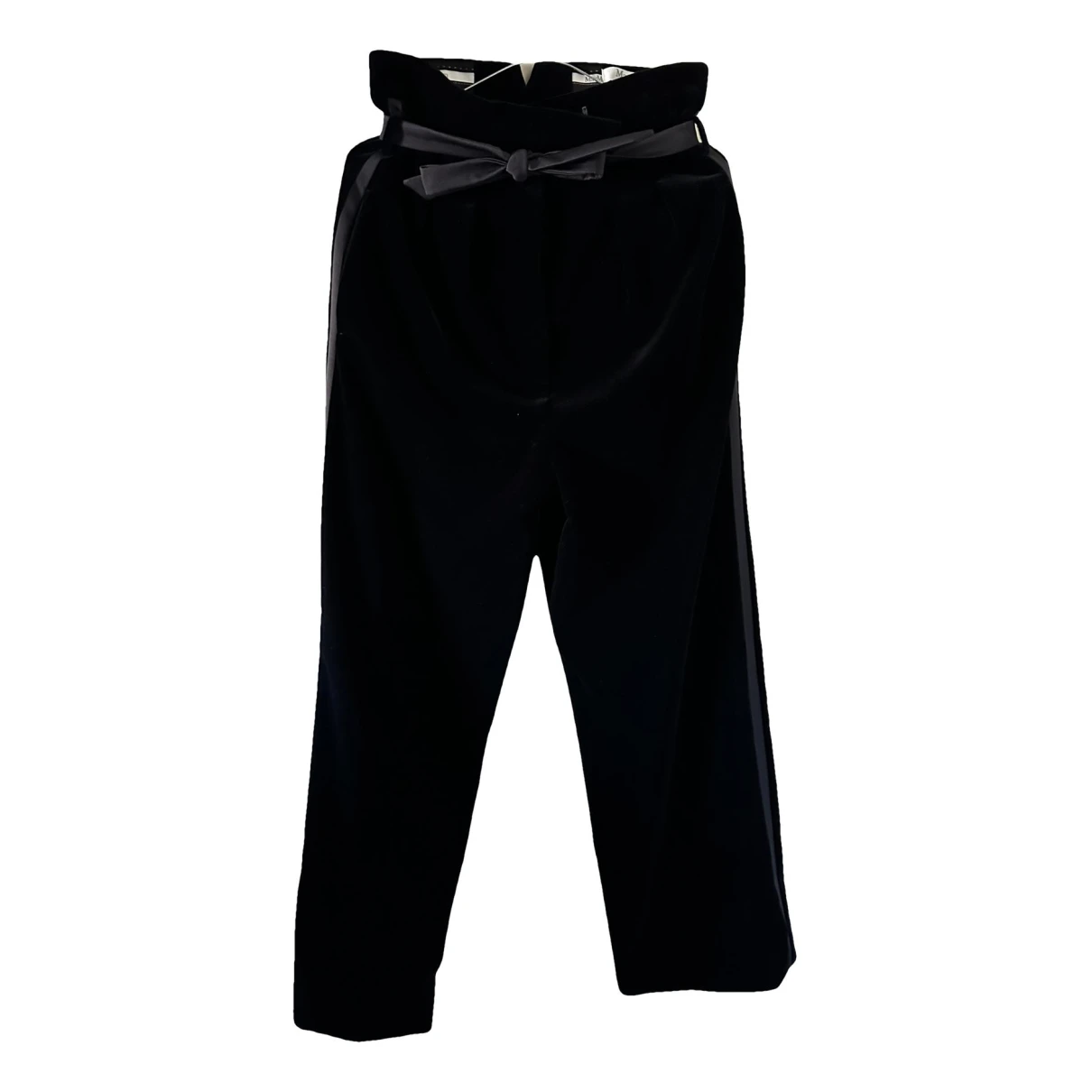 Pre-owned Max Mara Velvet Large Pants In Black
