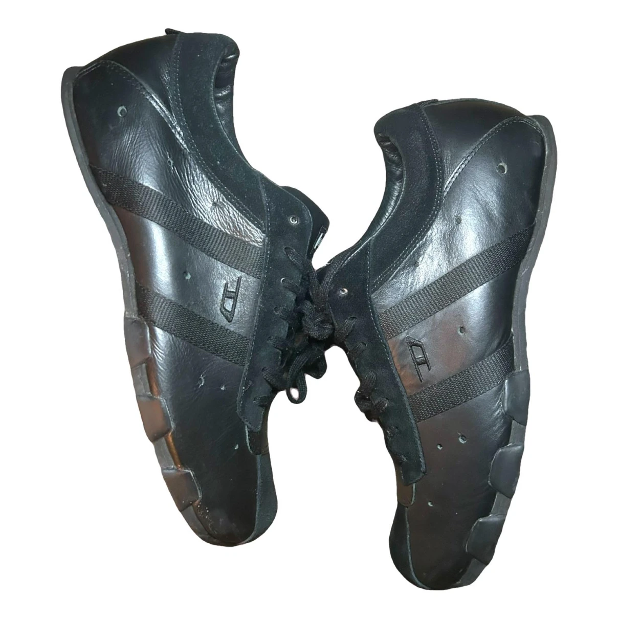 Pre-owned Diesel Leather Low Trainers In Black