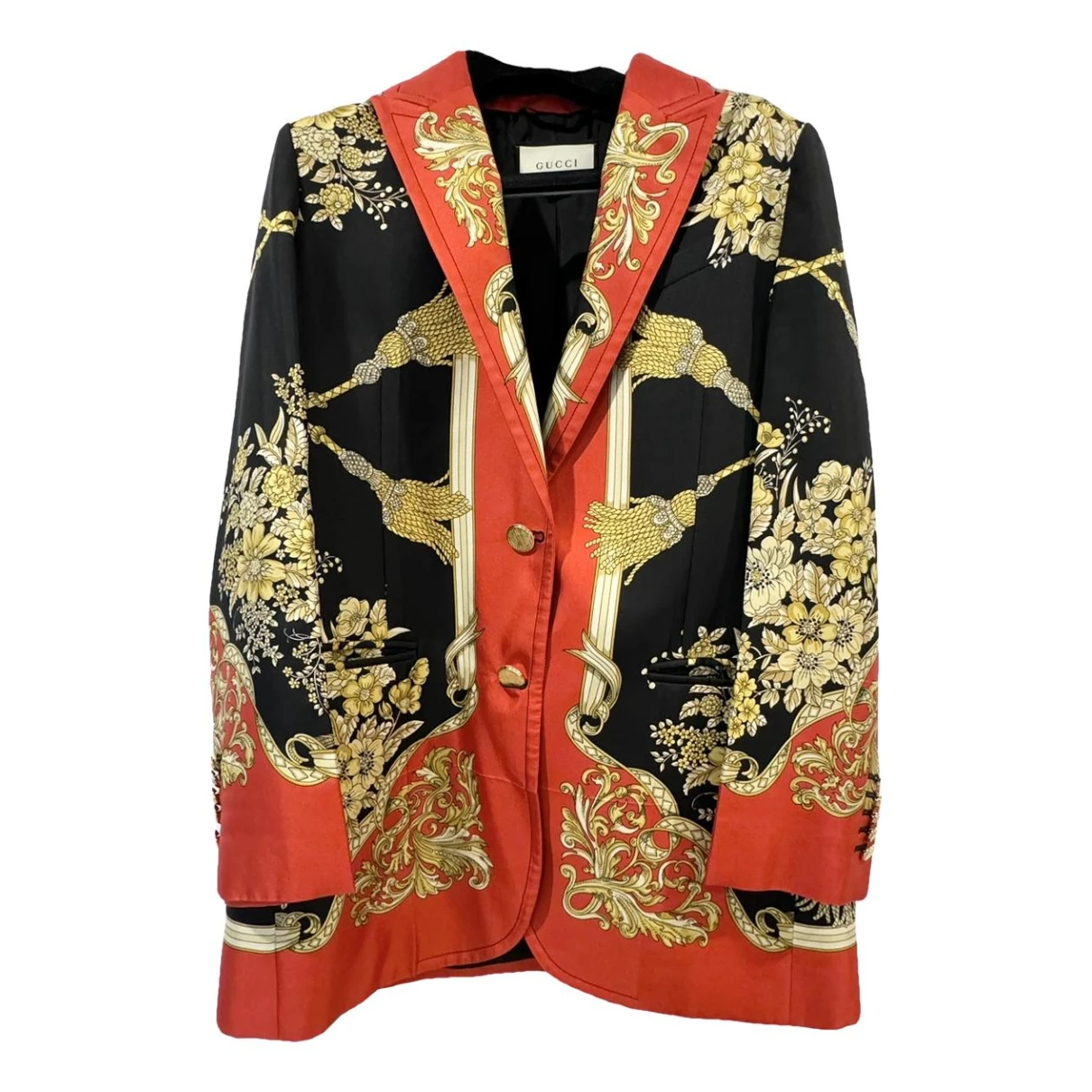 Pre-owned Gucci Silk Blazer In Multicolour
