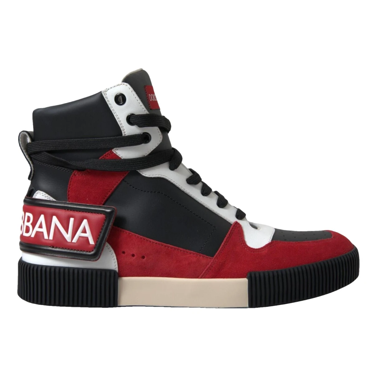 Pre-owned Dolce & Gabbana Miami Leather High Trainers In Multicolour