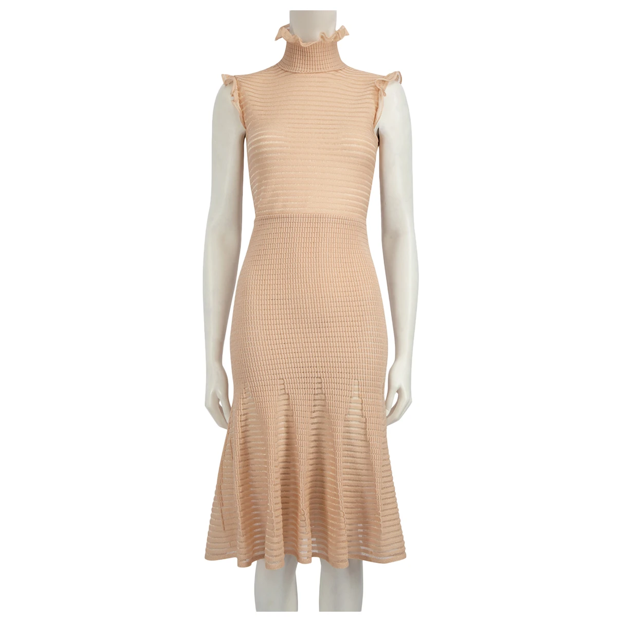Pre-owned Alexander Mcqueen Silk Mid-length Dress In Pink
