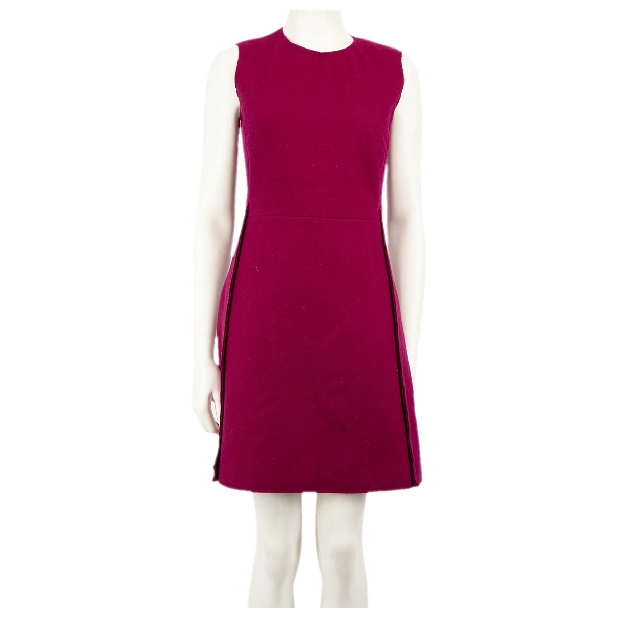 Pre-owned Victoria Beckham Wool Mini Dress In Purple