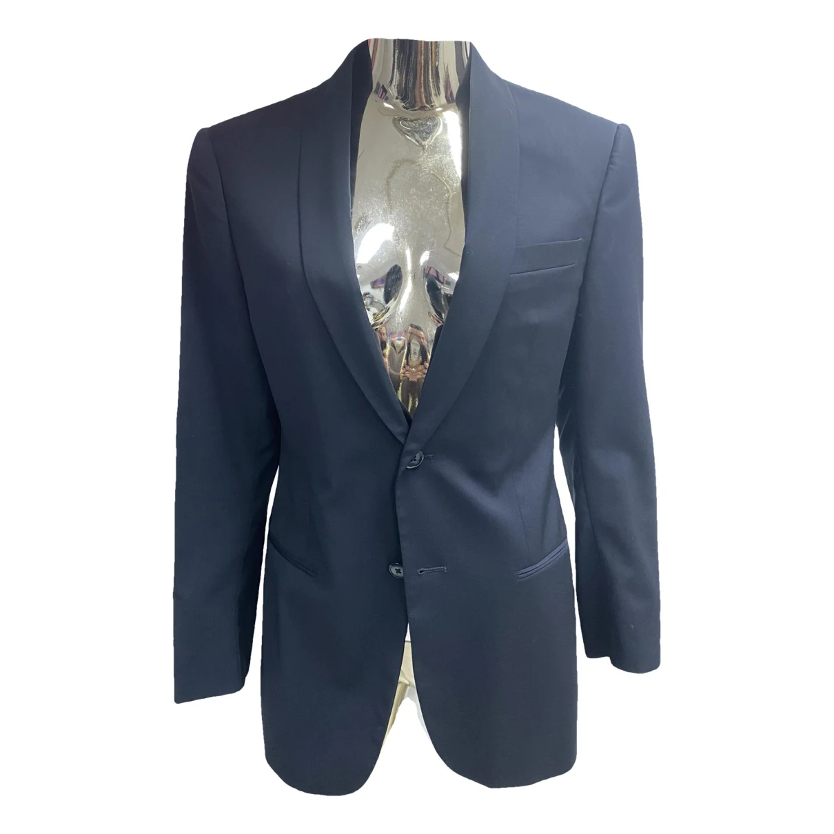 Pre-owned Armani Collezioni Wool Jacket In Navy
