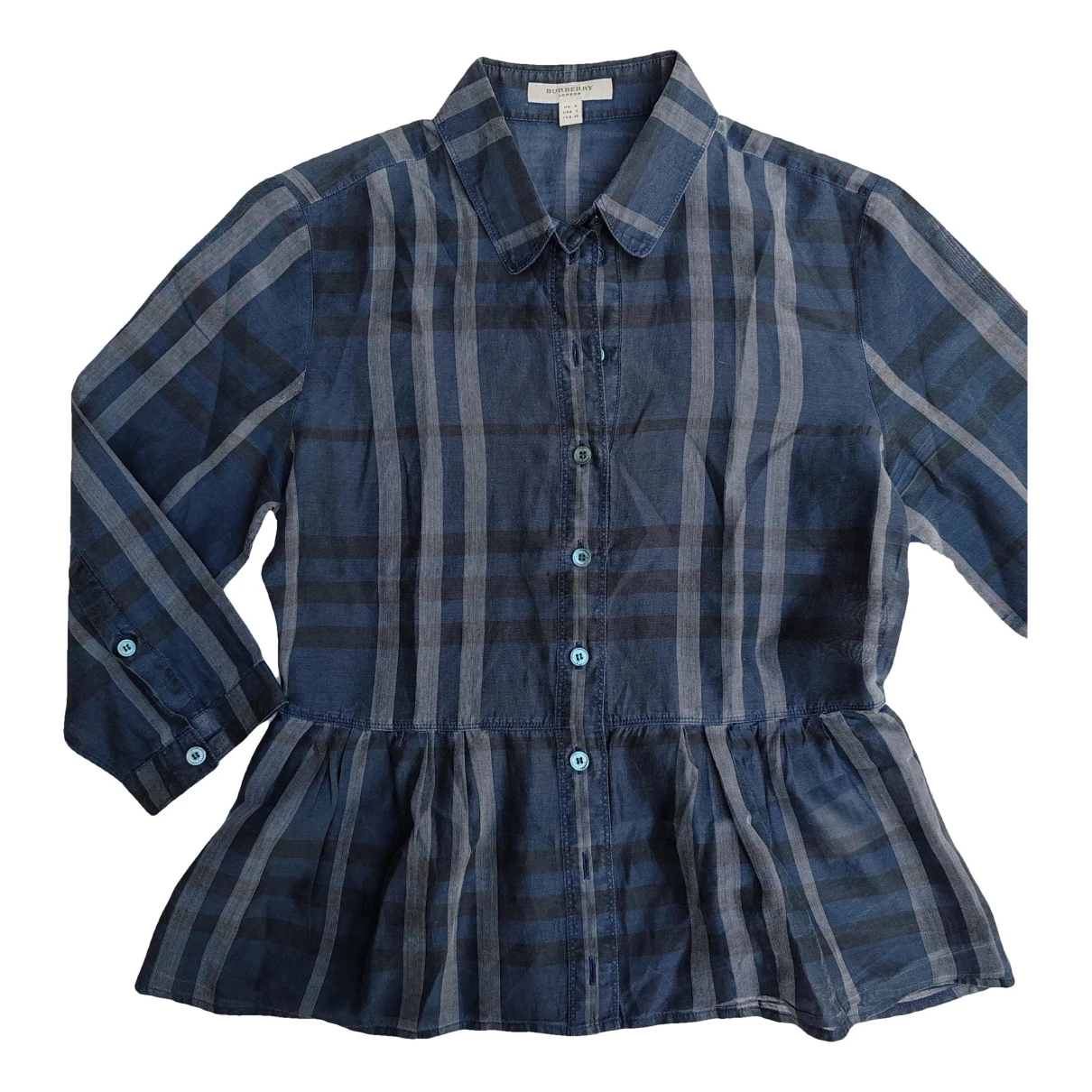 Pre-owned Burberry Silk Blouse In Navy