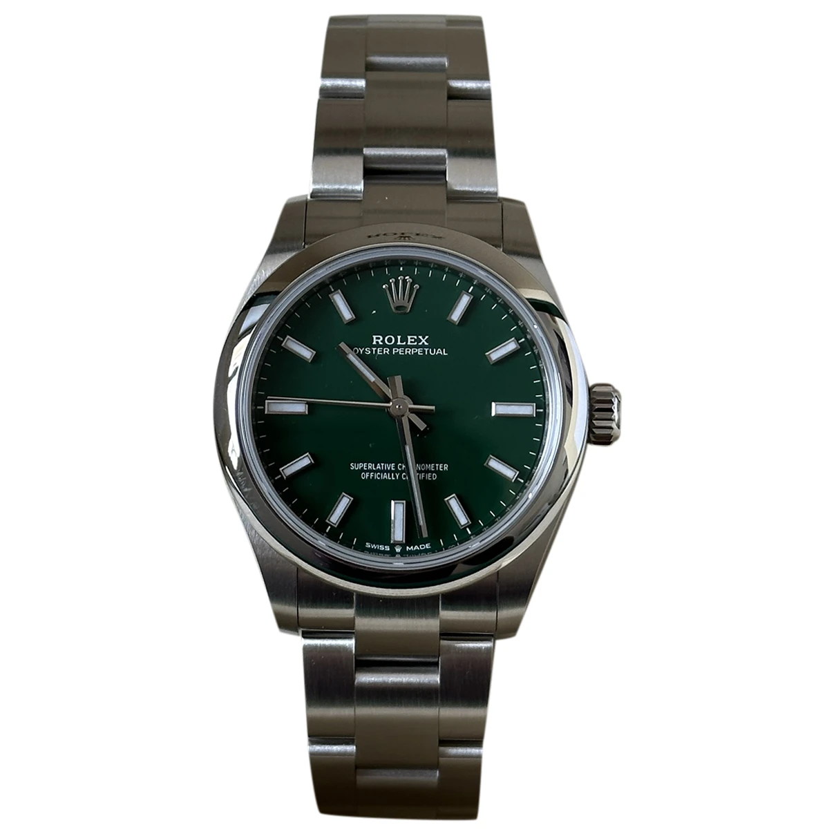 Pre-owned Rolex Oyster Perpetual 31mm Watch In Green
