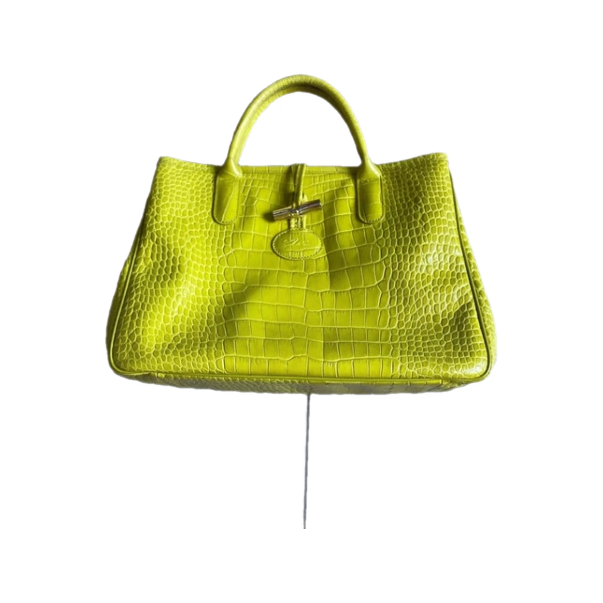 Pre-owned Longchamp Roseau Leather Tote In Green