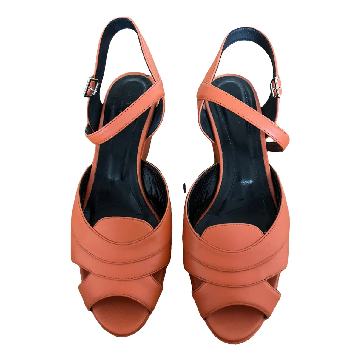 Pre-owned Marni Leather Heels In Orange
