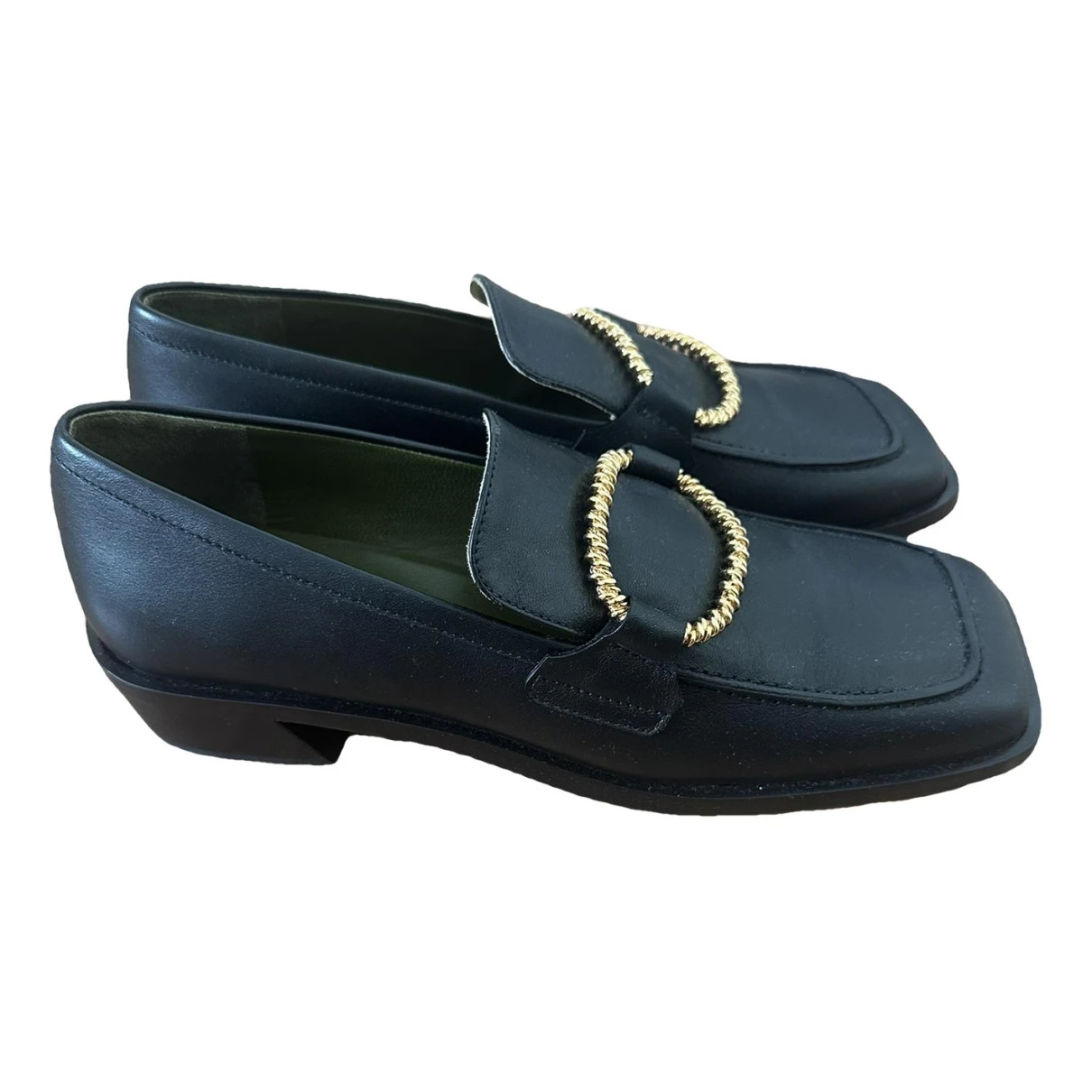 Pre-owned Maria Luca Leather Flats In Black