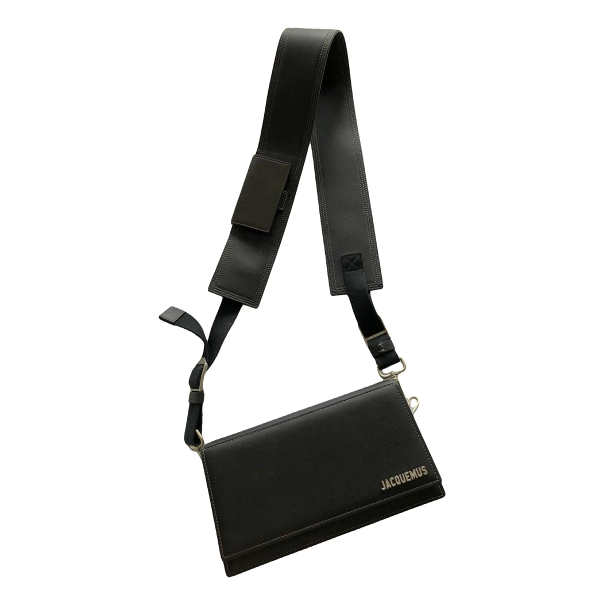 Pre-owned Jacquemus Le Bambino Leather Crossbody Bag In Black
