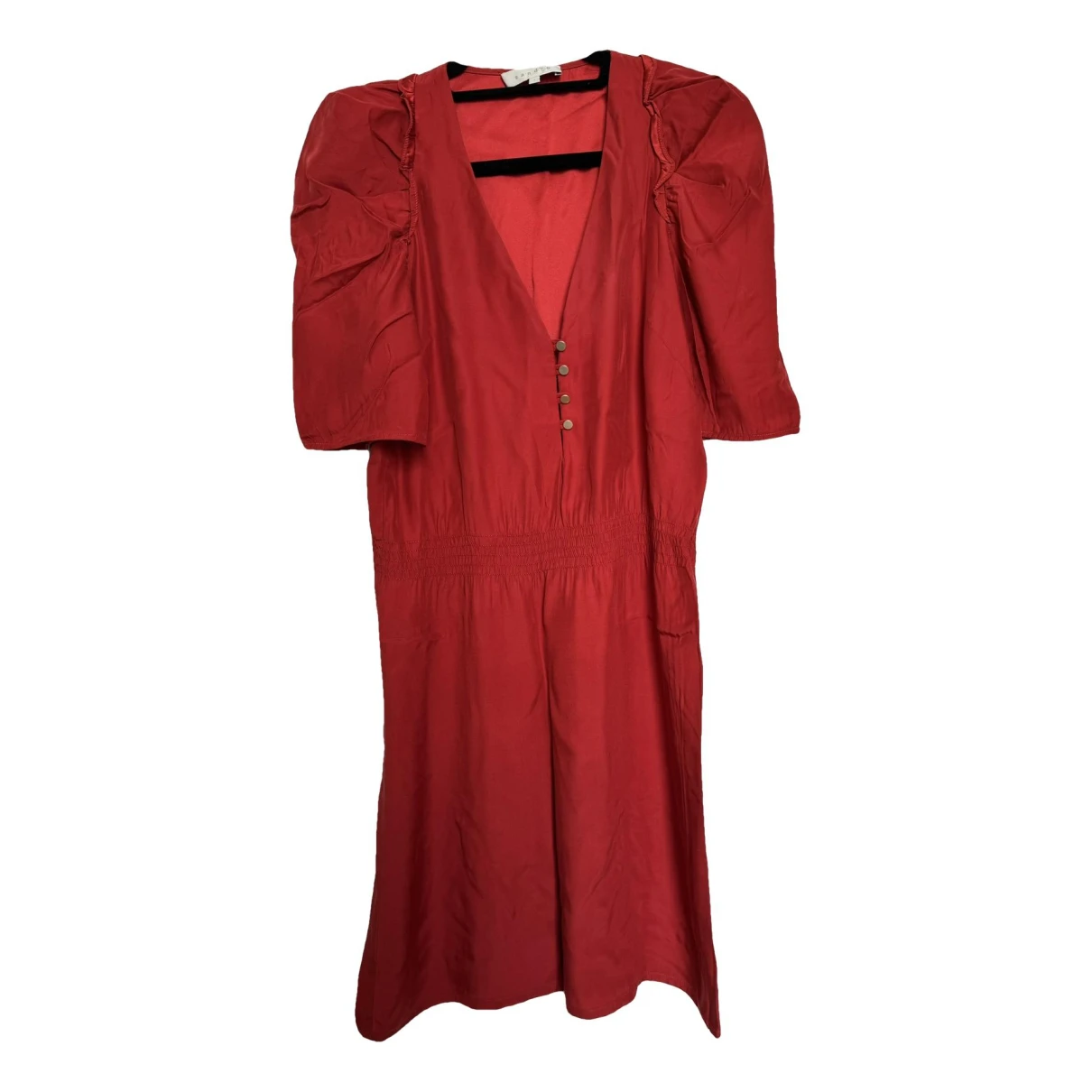 Pre-owned Sandro Silk Mini Dress In Red