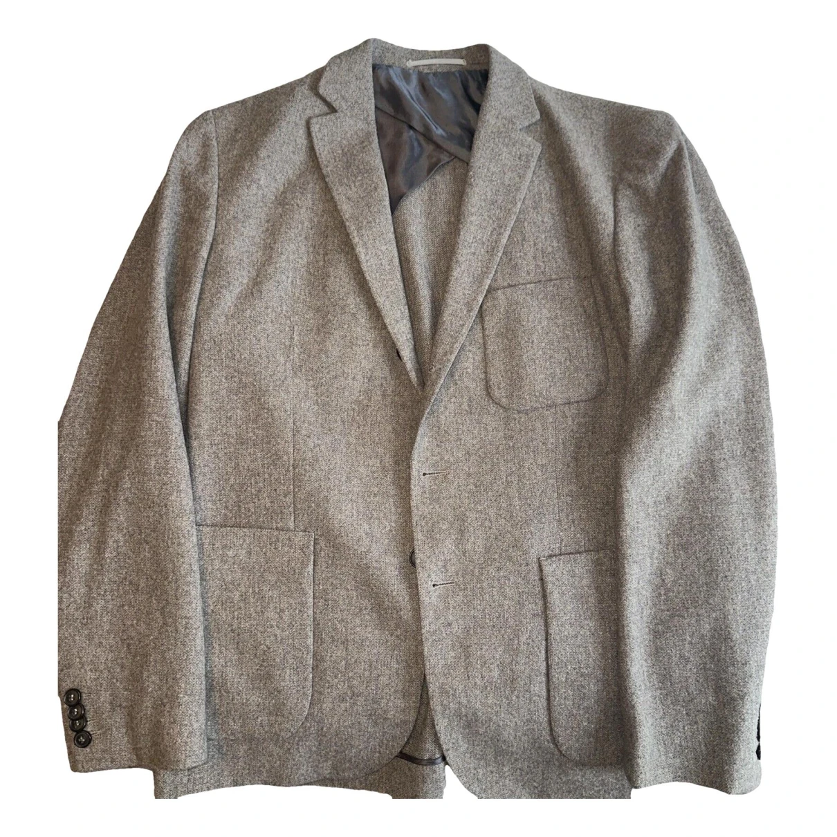 Pre-owned Reiss Wool Suit In Brown