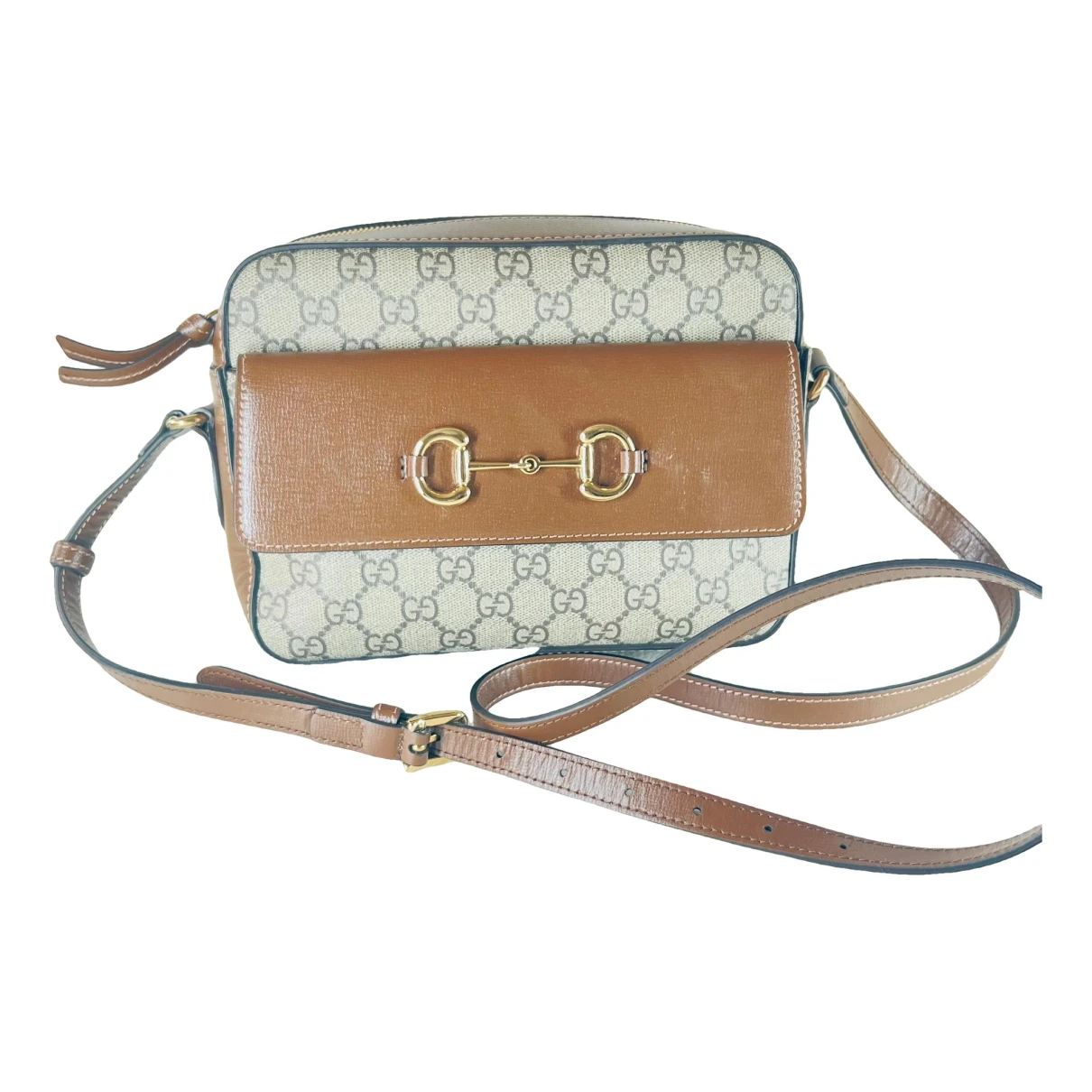 Pre-owned Gucci Horsebit 1955 Cloth Crossbody Bag In Brown
