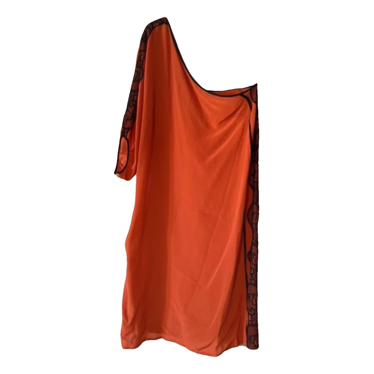 Pre-owned Annarita N Silk Mini Dress In Orange