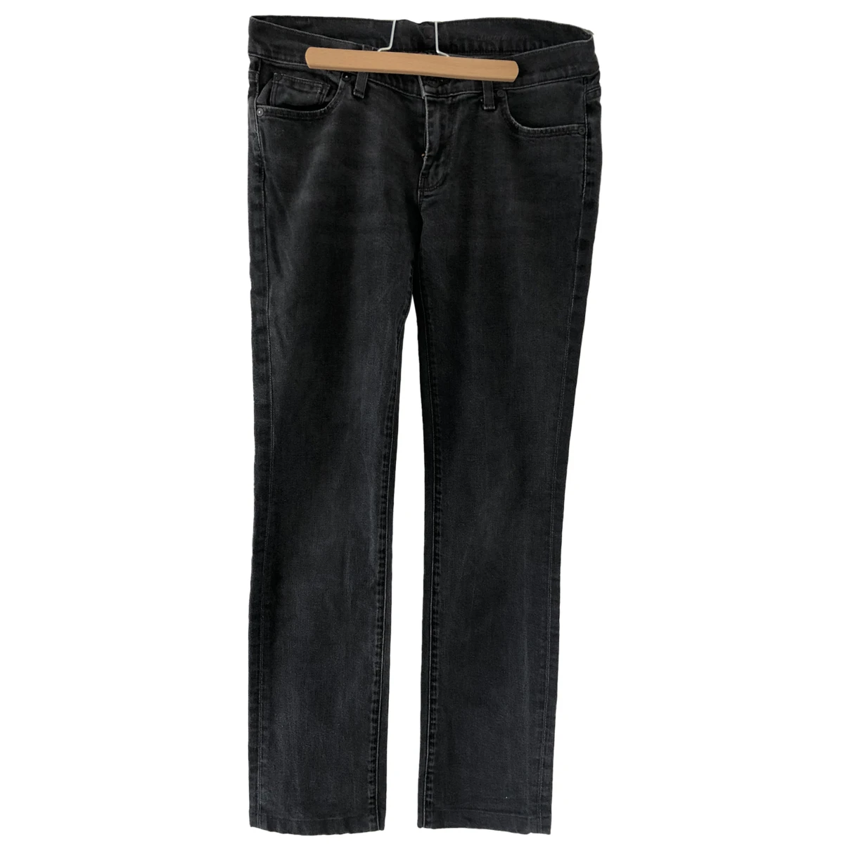 Pre-owned 7 For All Mankind Straight Jeans In Grey